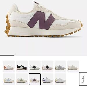 New Balance Cream and Purple Athletic Shoes